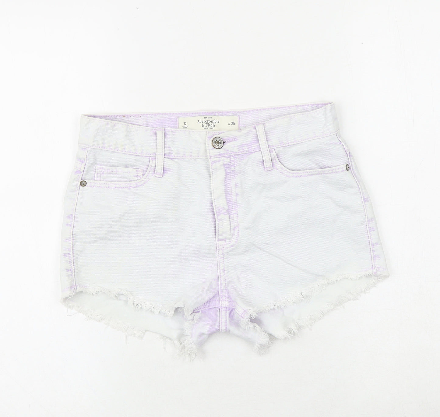 Abercrombie & Fitch Womens Purple 100% Cotton Cut-Off Shorts Size 25 in Regular Zip