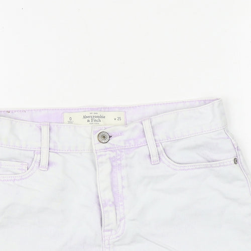 Abercrombie & Fitch Womens Purple 100% Cotton Cut-Off Shorts Size 25 in Regular Zip