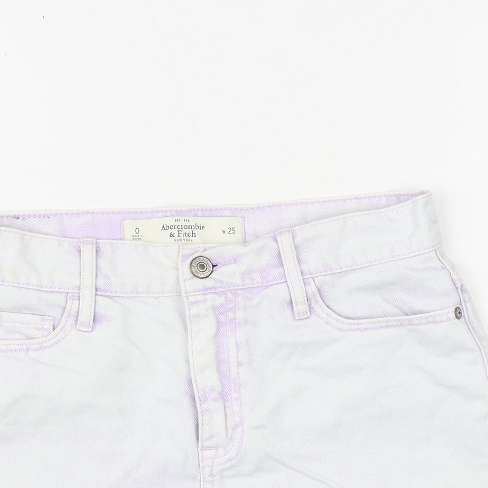Abercrombie & Fitch Womens Purple 100% Cotton Cut-Off Shorts Size 25 in Regular Zip