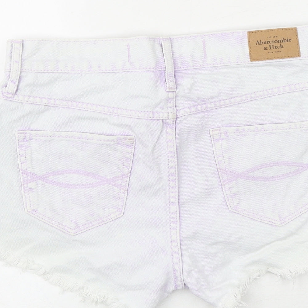 Abercrombie & Fitch Womens Purple 100% Cotton Cut-Off Shorts Size 25 in Regular Zip