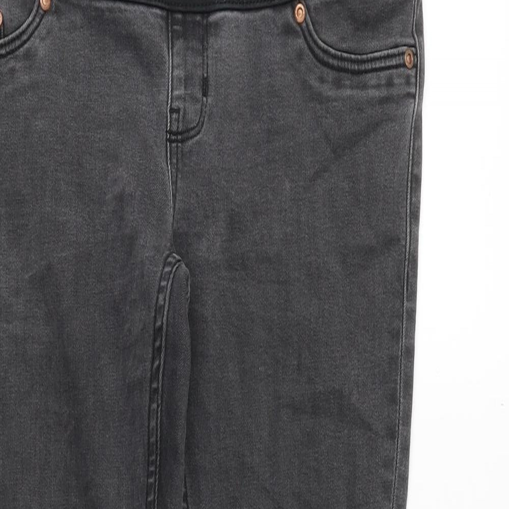 H&M Womens Grey Cotton Jegging Jeans Size 10 Regular Zip - Frayed Hem