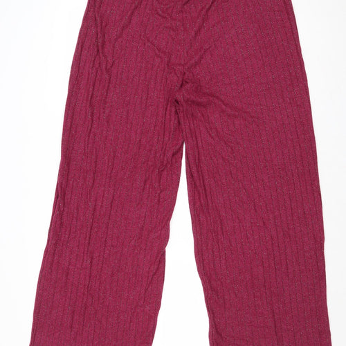 Marks and Spencer Womens Purple Viscose Trousers Size L Regular