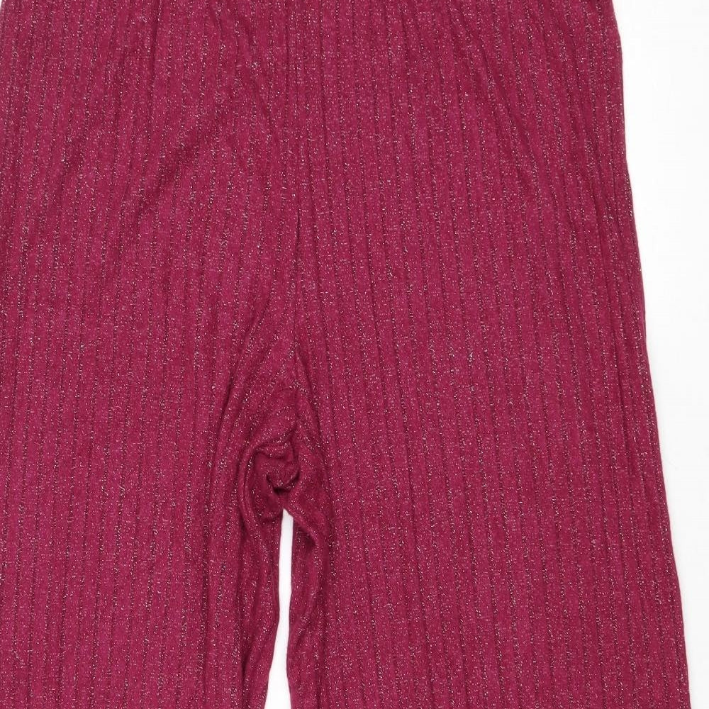 Marks and Spencer Womens Purple Viscose Trousers Size L Regular