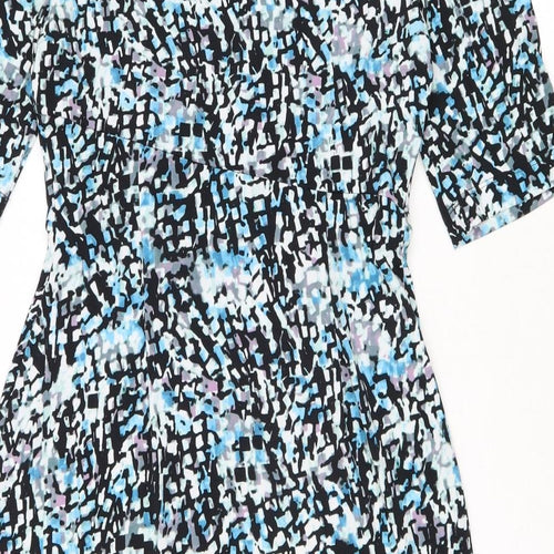 Connected Apparel Womens Multicoloured Geometric Polyester A-Line Size 8 Round Neck Pullover