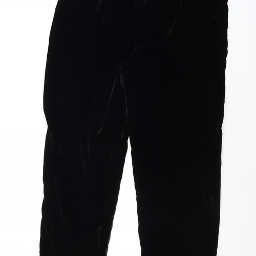 Zara Womens Black Polyester Trousers Size S Regular Zip