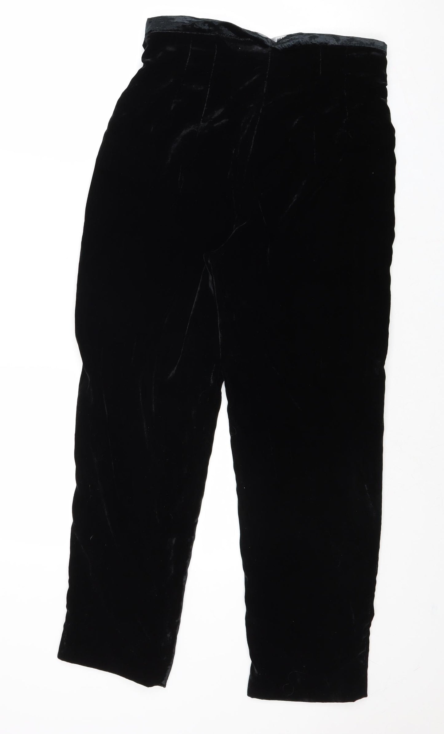 Zara Womens Black Polyester Trousers Size S Regular Zip