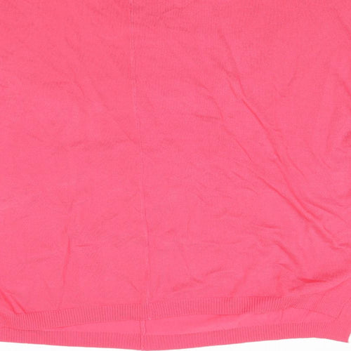 Bonmarché Womens Pink V-Neck Viscose Pullover Jumper Size S