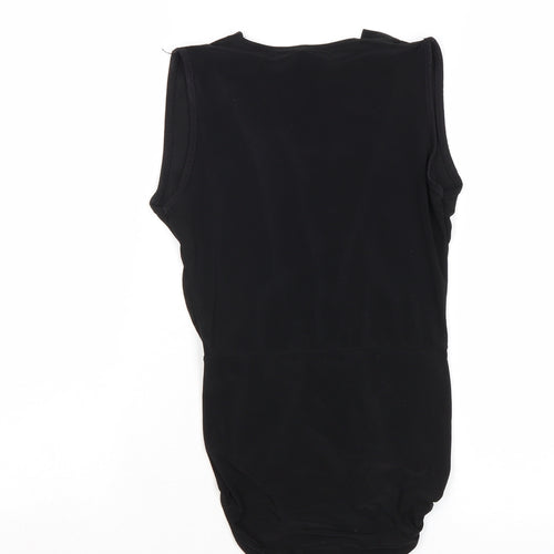 Boohoo Womens Black Polyester Bodysuit One-Piece Size 8 Snap