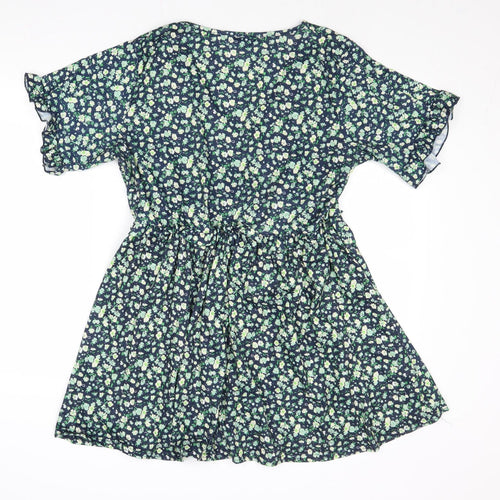 In the Style Womens Multicoloured Floral Polyester Skater Dress Size 14 V-Neck Pullover