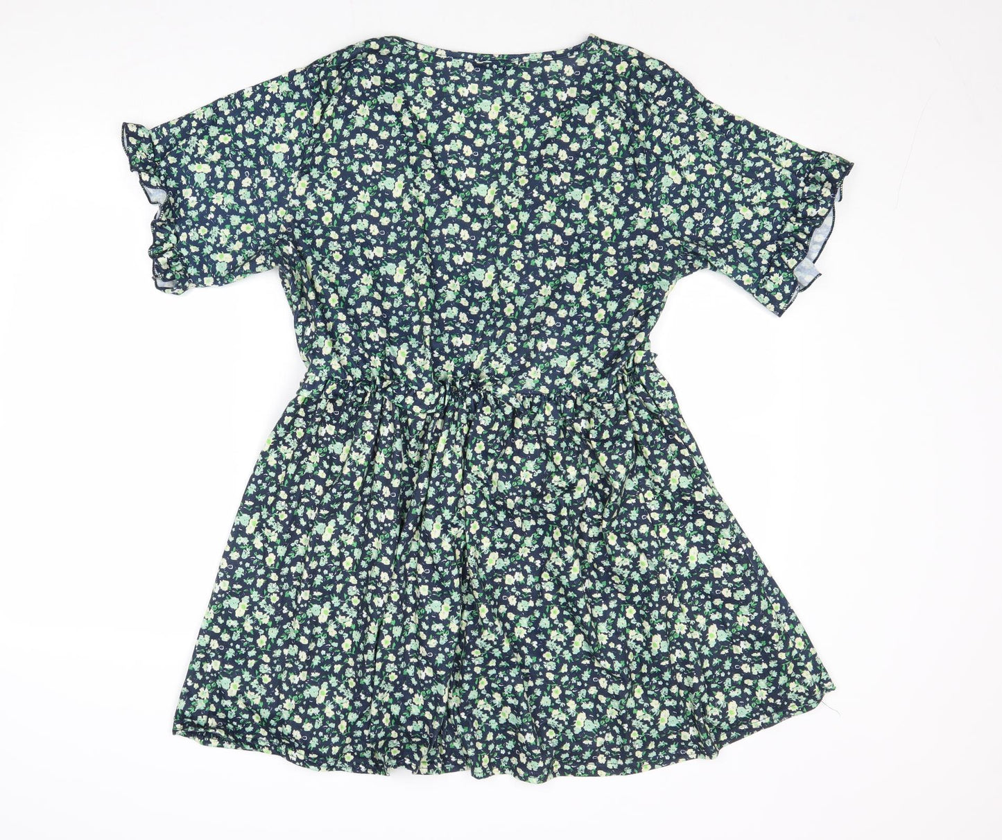 In the Style Womens Multicoloured Floral Polyester Skater Dress Size 14 V-Neck Pullover