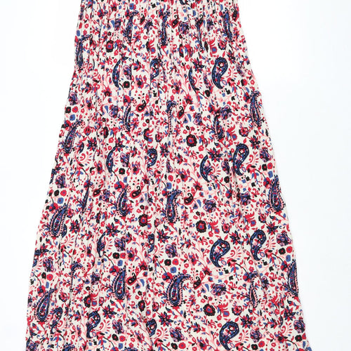 Zara Womens Multicoloured Geometric Viscose Maxi Size S Off the Shoulder Pullover