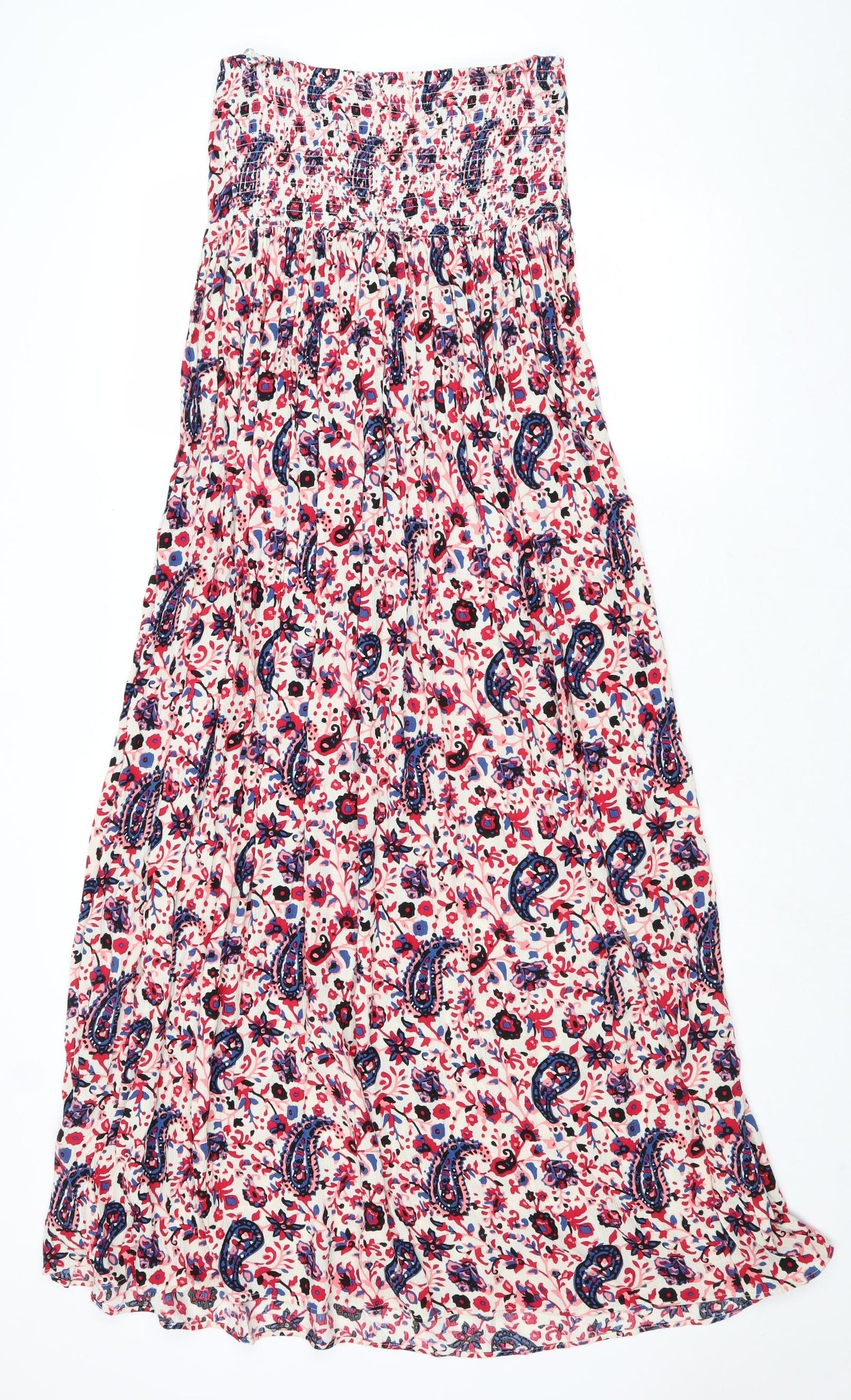 Zara Womens Multicoloured Geometric Viscose Maxi Size S Off the Shoulder Pullover