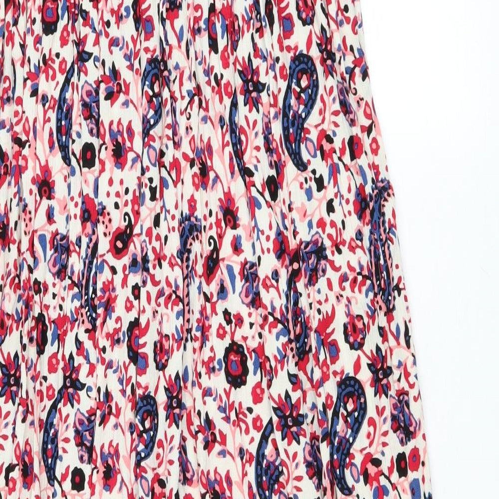 Zara Womens Multicoloured Geometric Viscose Maxi Size S Off the Shoulder Pullover