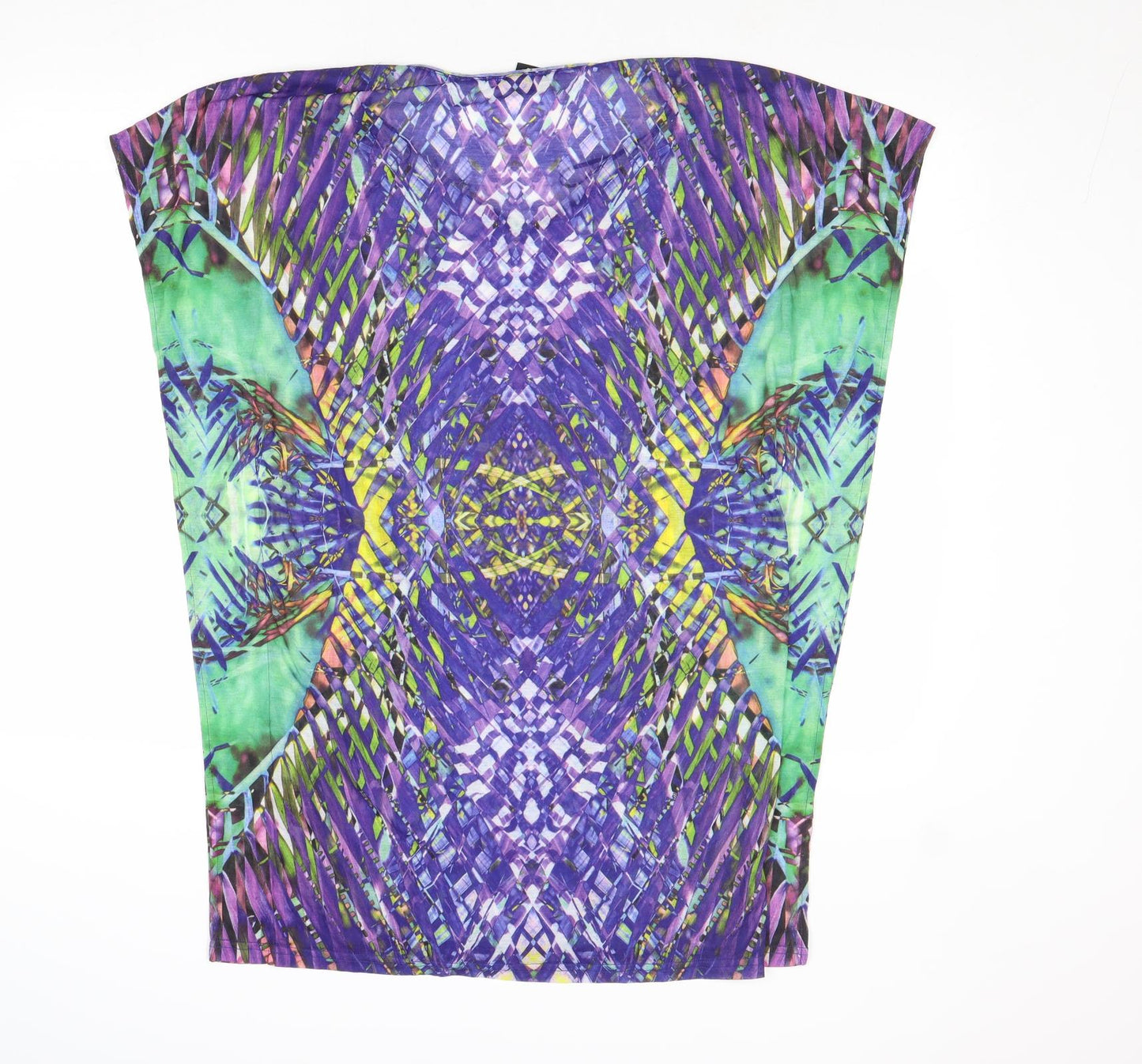 H&M Womens Multicoloured Geometric Polyester A-Line Size XS V-Neck Pullover