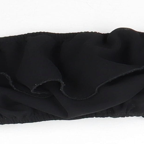 PRETTYLITTLETHING Womens Black Polyester Cropped Tank Size 4 Off the Shoulder