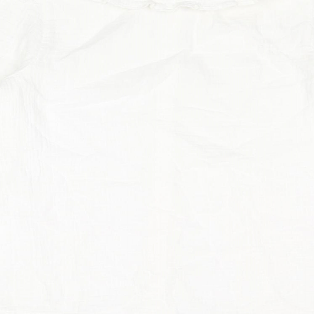 Marks and Spencer Girls White Cotton Basic Button-Up Size 12-13 Years Collared Button