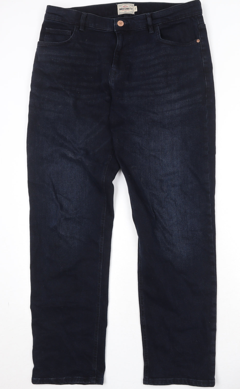 NEXT Mens Blue Cotton Straight Jeans Size 34 in Regular Zip