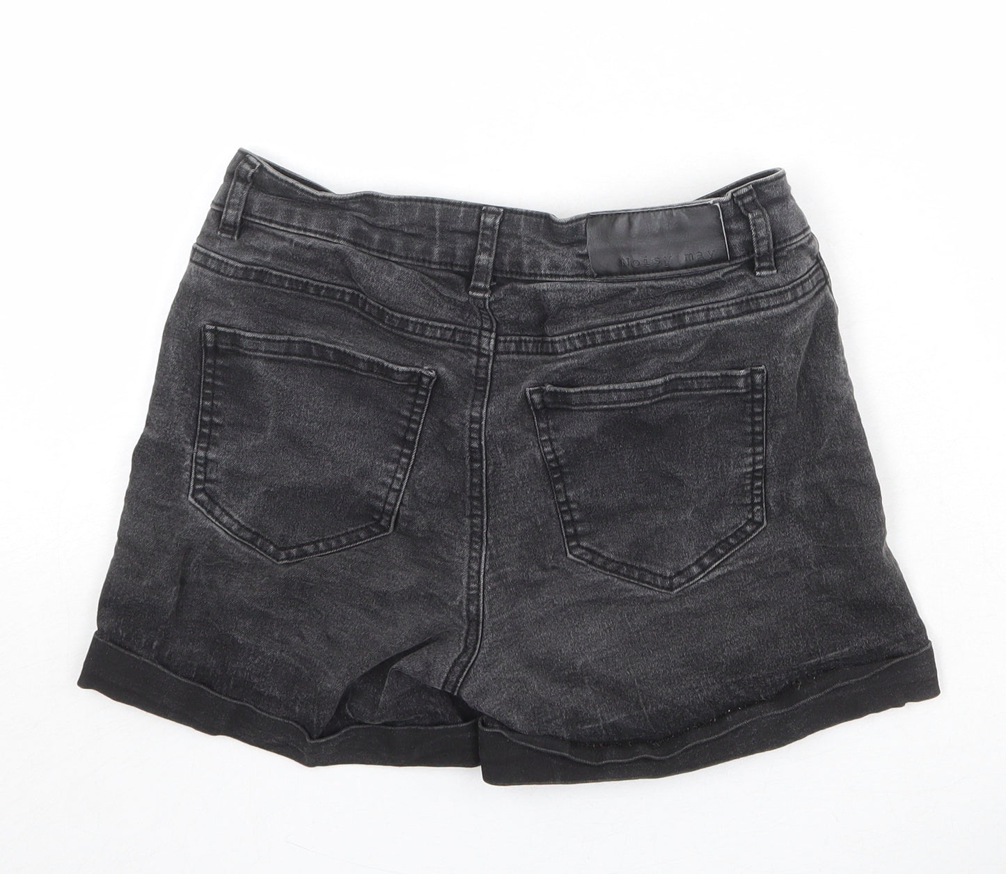 Noisy may Womens Black Cotton Mom Shorts Size S Regular Zip