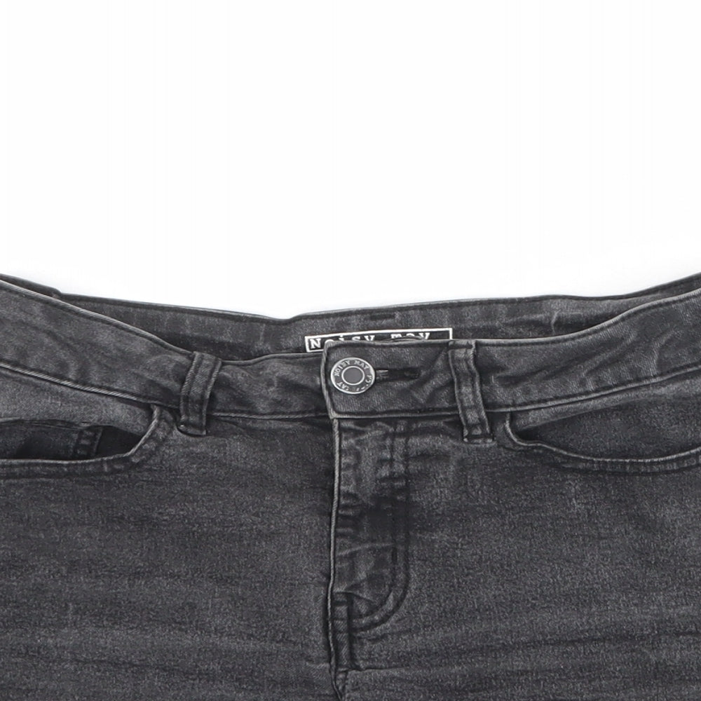Noisy may Womens Black Cotton Mom Shorts Size S Regular Zip