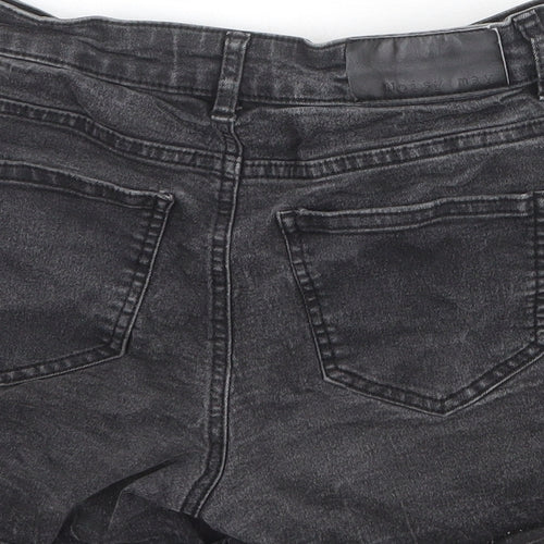 Noisy may Womens Black Cotton Mom Shorts Size S Regular Zip