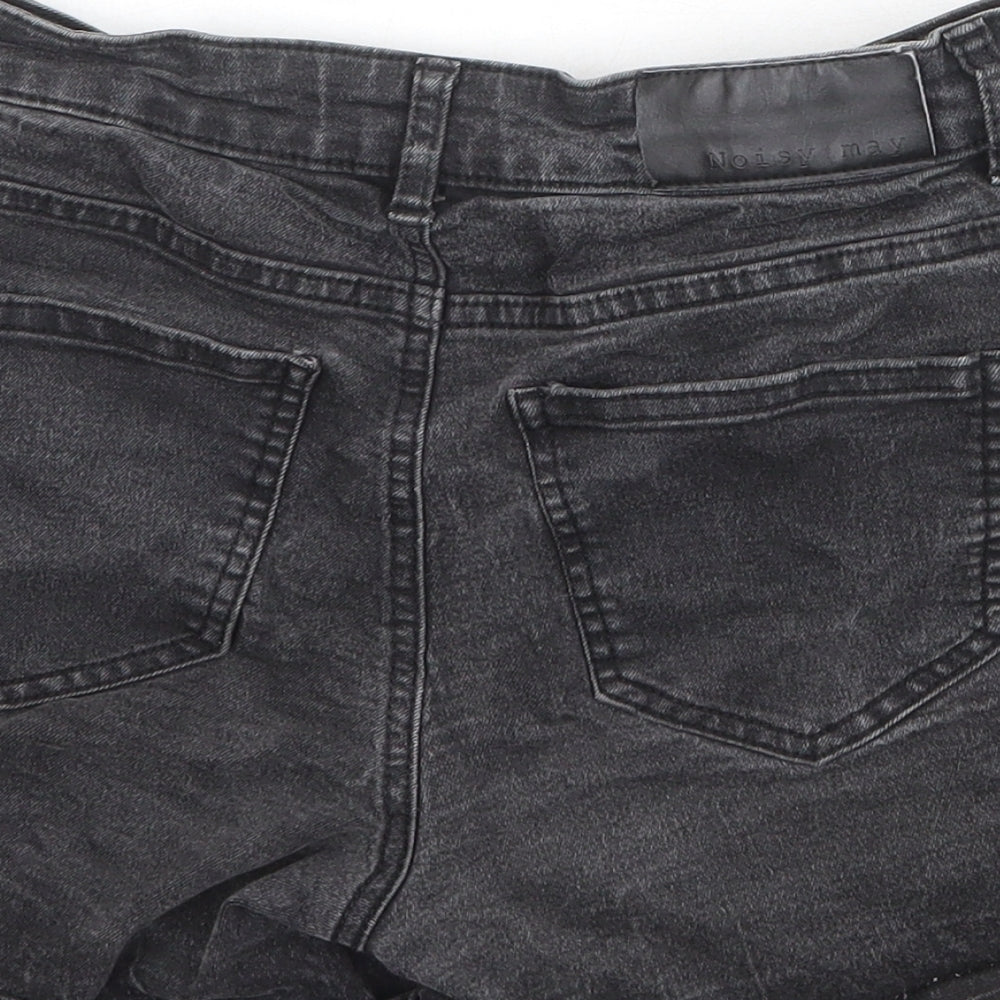 Noisy may Womens Black Cotton Mom Shorts Size S Regular Zip