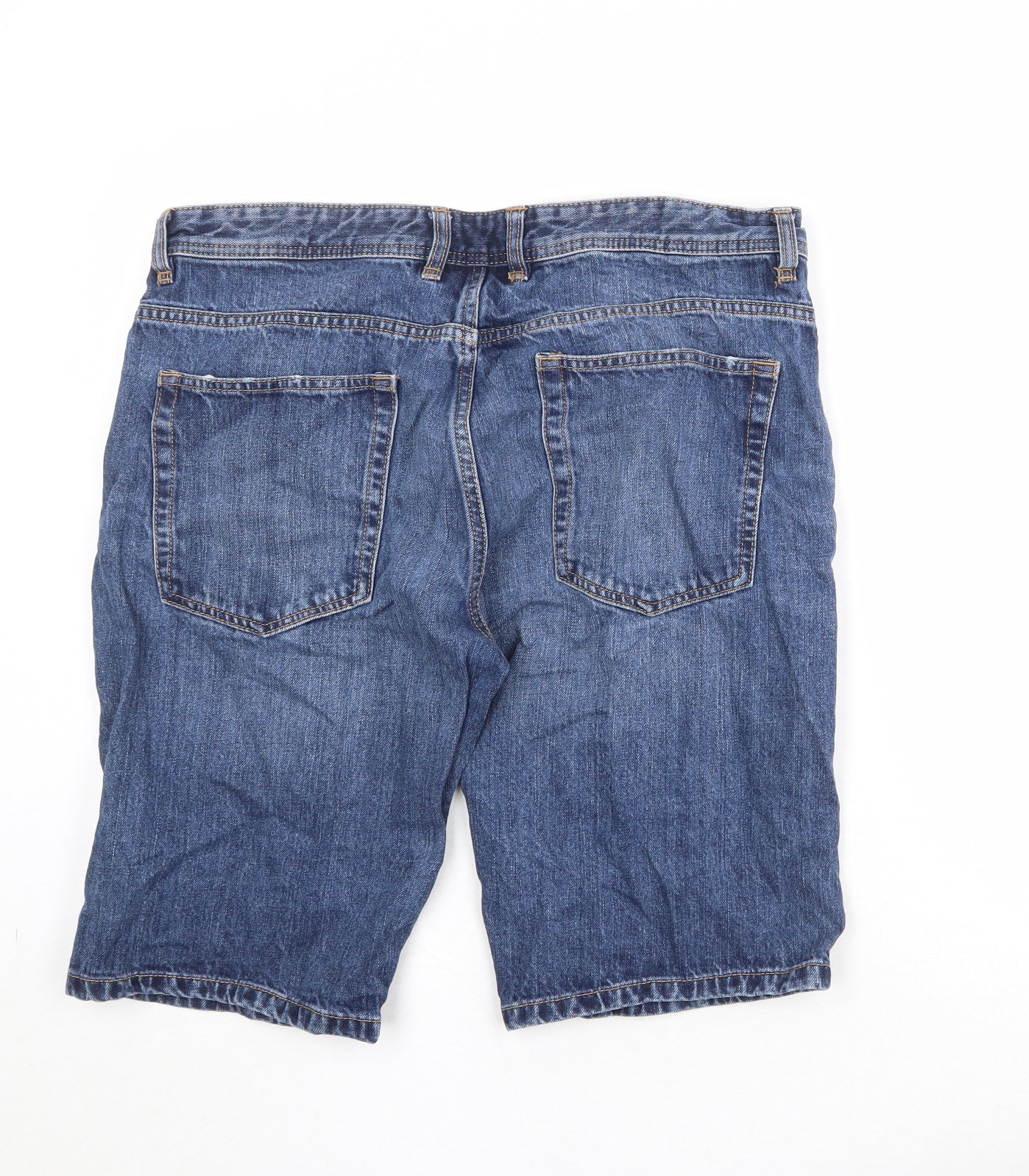 NEXT Mens Blue Cotton Chino Shorts Size 36 in Regular Button