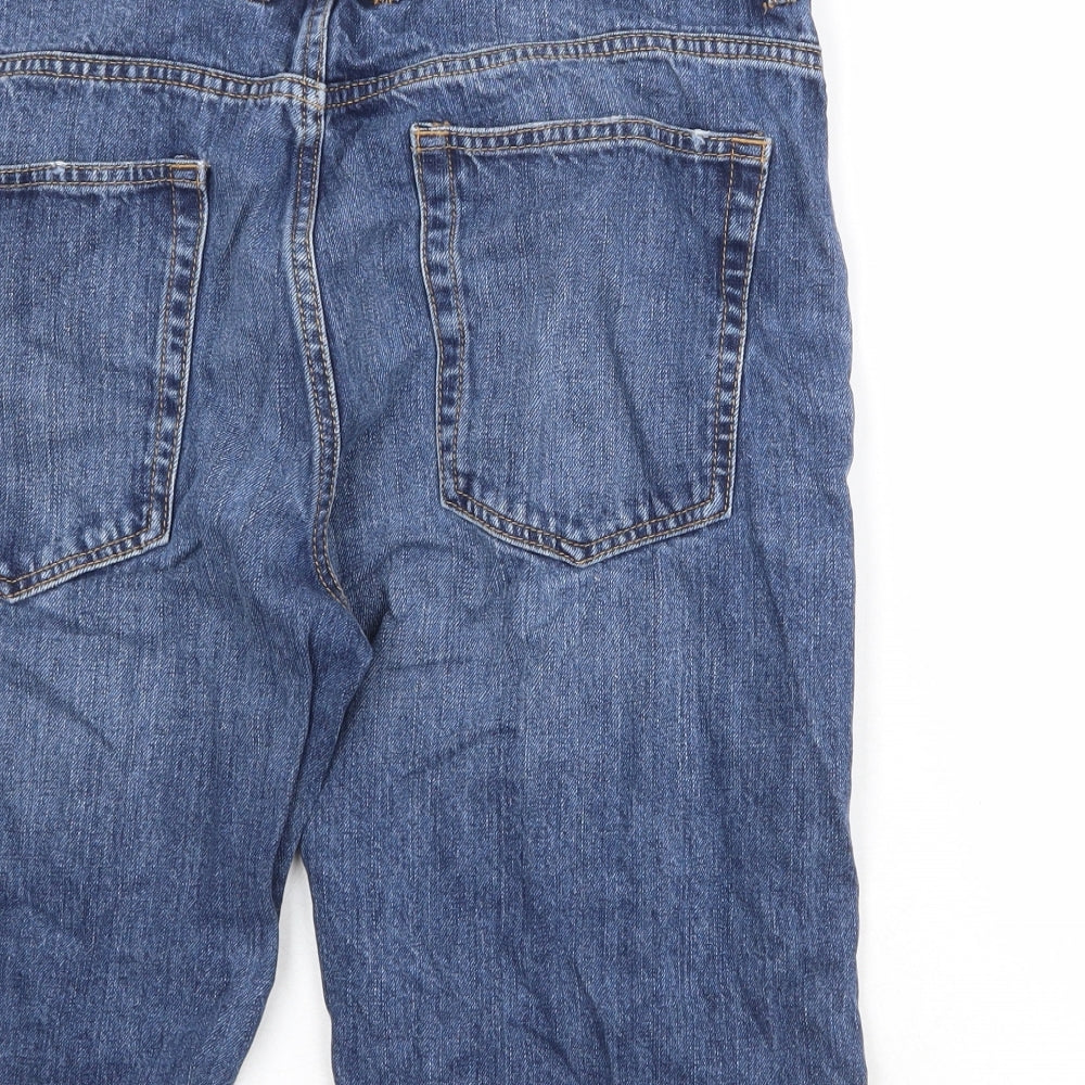 NEXT Mens Blue Cotton Chino Shorts Size 36 in Regular Button