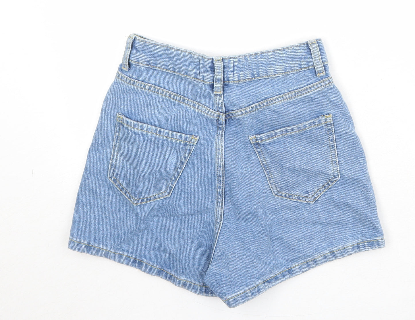 New Look Girls Blue Polyester Mom Shorts Size 11 Years Regular Zip