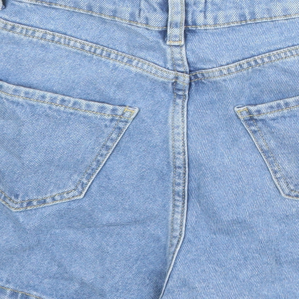 New Look Girls Blue Polyester Mom Shorts Size 11 Years Regular Zip