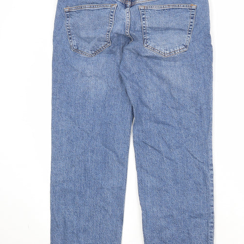 ASOS Womens Blue Cotton Straight Jeans Size 12 Regular Zip