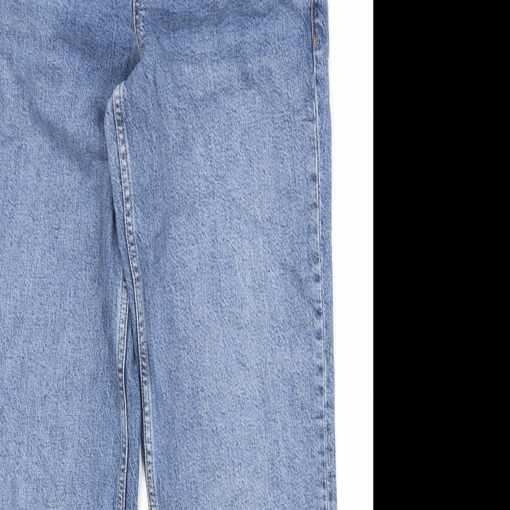 ASOS Womens Blue Cotton Straight Jeans Size 12 Regular Zip