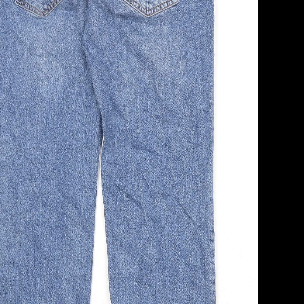ASOS Womens Blue Cotton Straight Jeans Size 12 Regular Zip