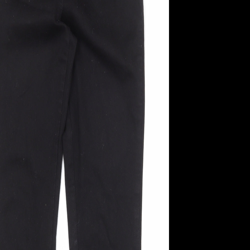 M&Co Womens Black Cotton Straight Jeans Size 10 Regular Zip