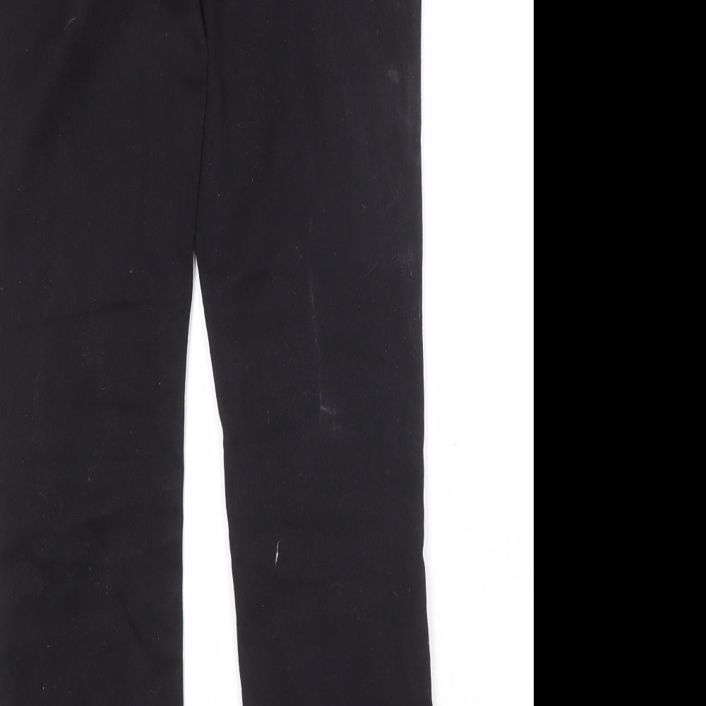 M&Co Womens Black Cotton Straight Jeans Size 10 Regular Zip