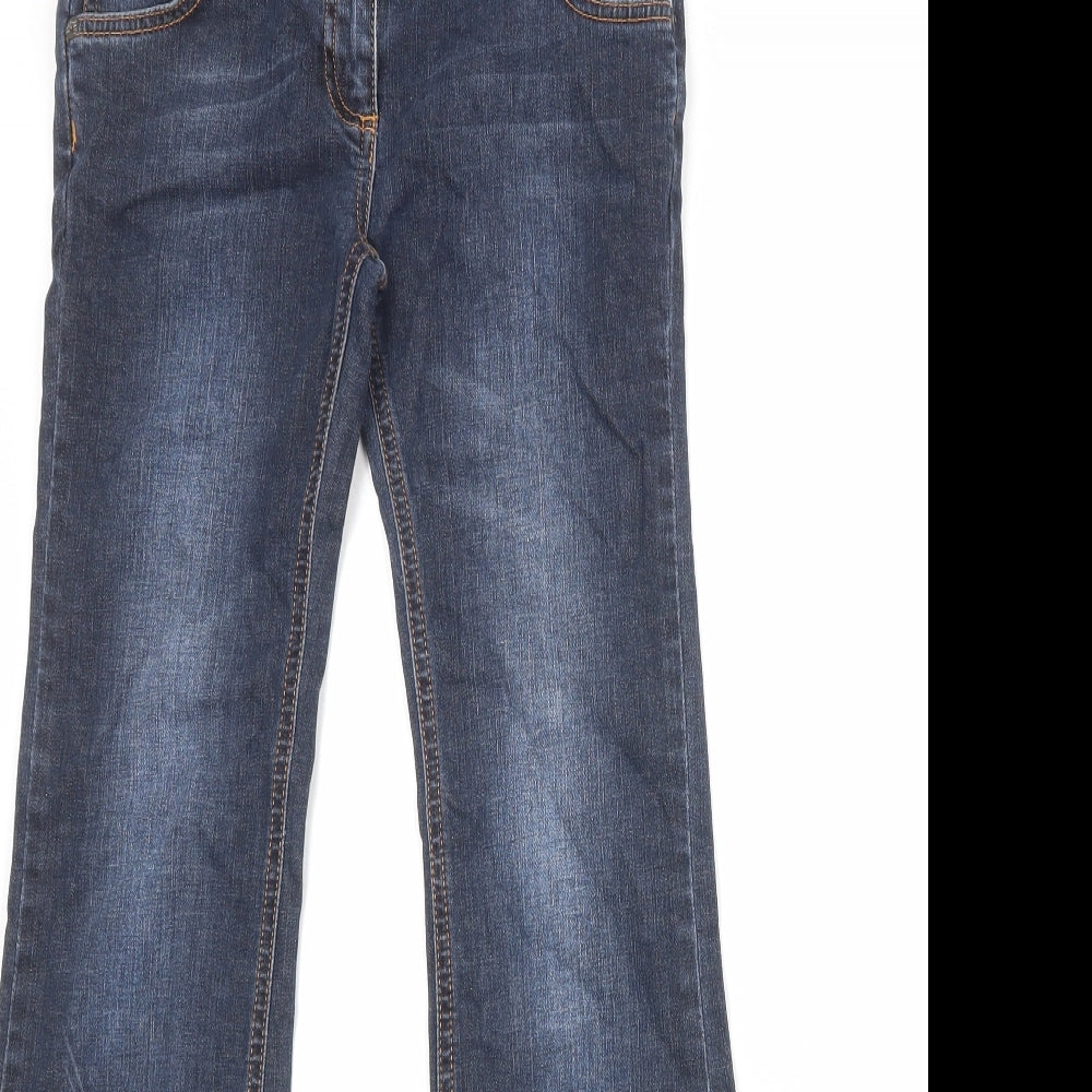 Fat Face Girls Blue Cotton Bootcut Jeans Size 12 Years Regular Zip