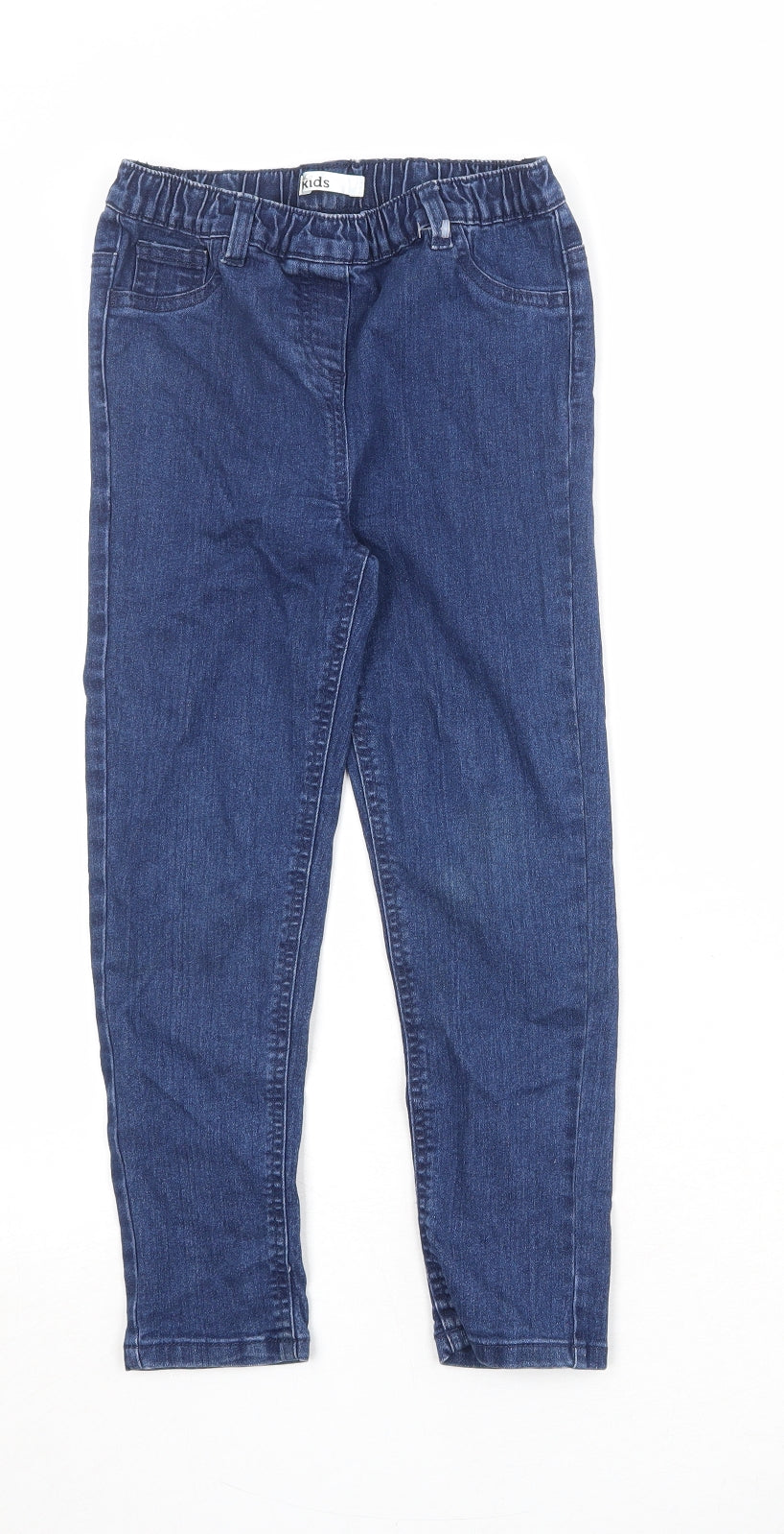 M&Co Boys Blue Cotton Tapered Jeans Size 7-8 Years Regular Pullover
