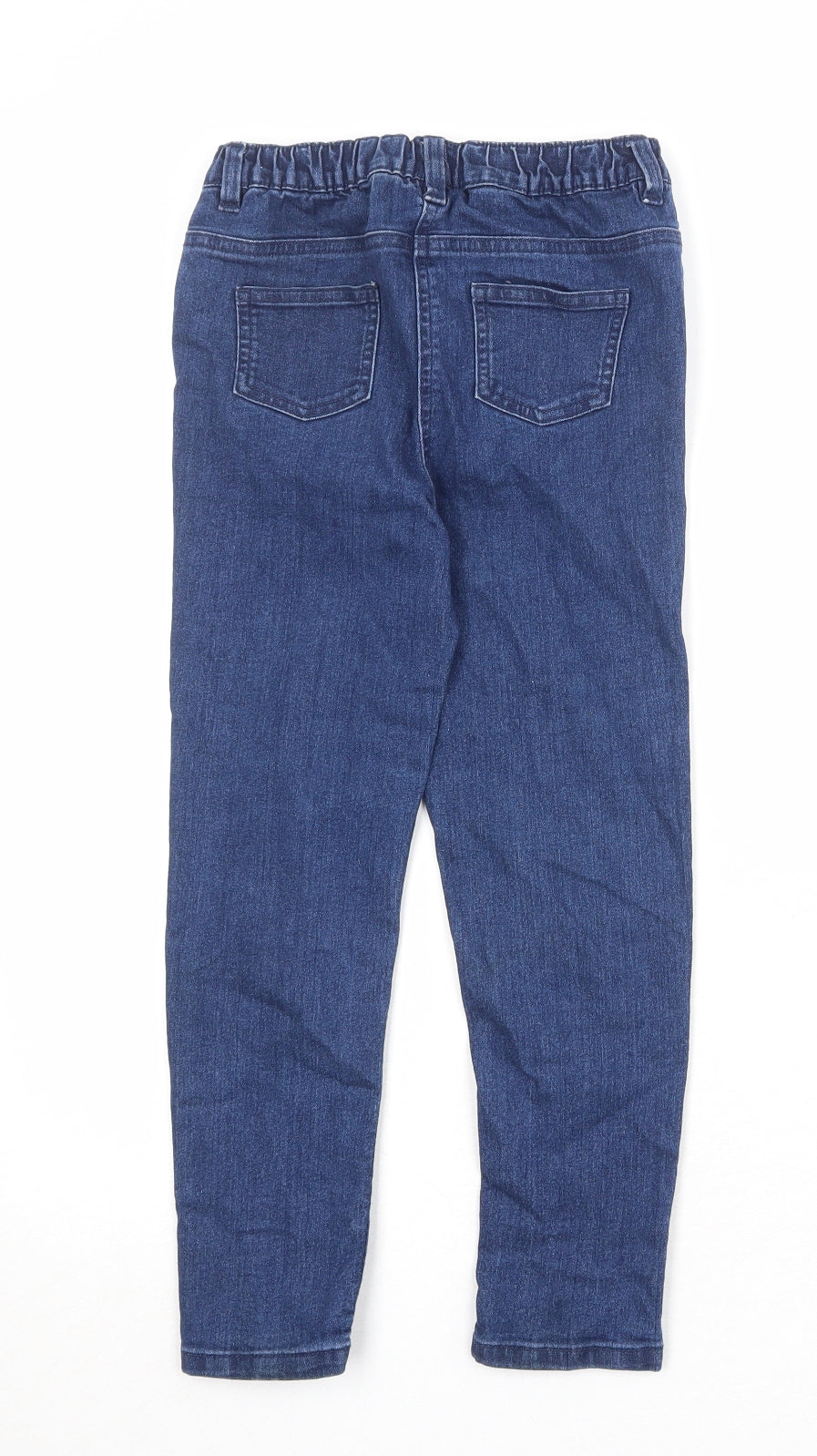 M&Co Boys Blue Cotton Tapered Jeans Size 7-8 Years Regular Pullover