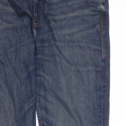 St Michael Mens Blue Cotton Straight Jeans Size 38 in Regular Zip