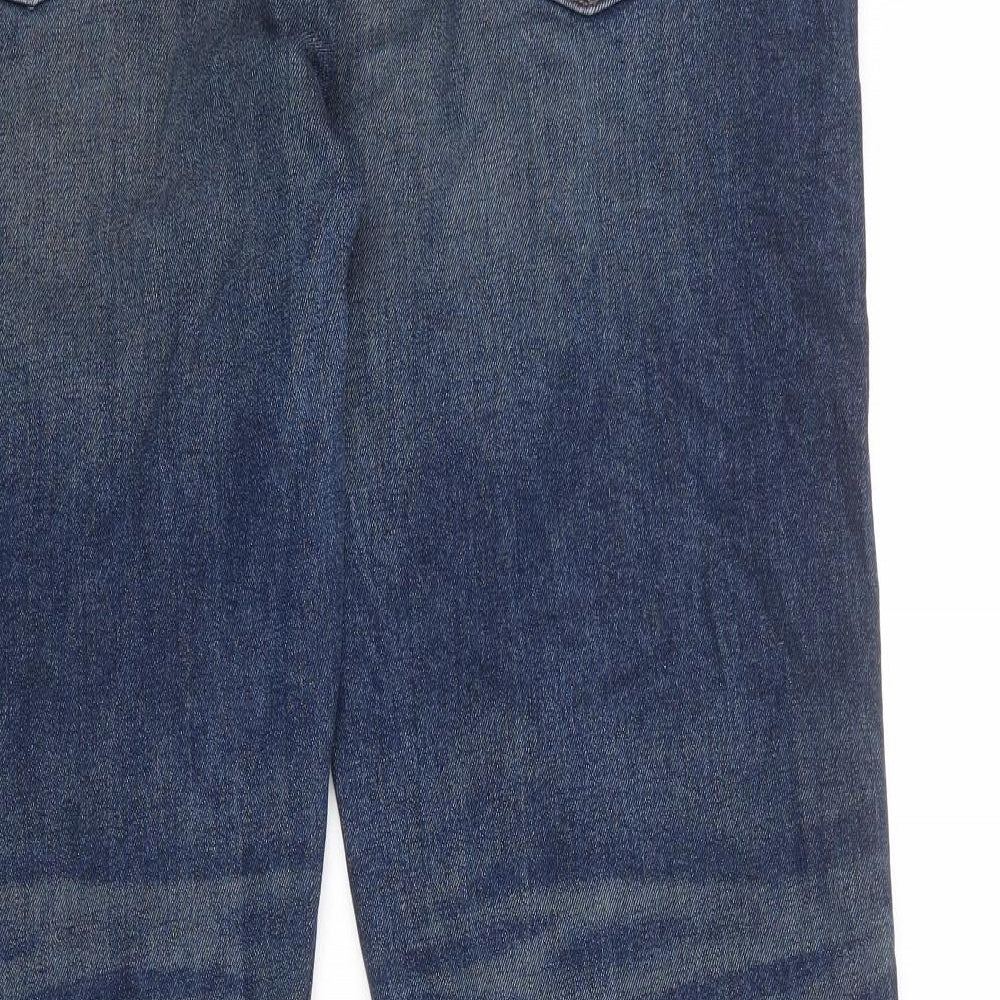 St Michael Mens Blue Cotton Straight Jeans Size 38 in Regular Zip