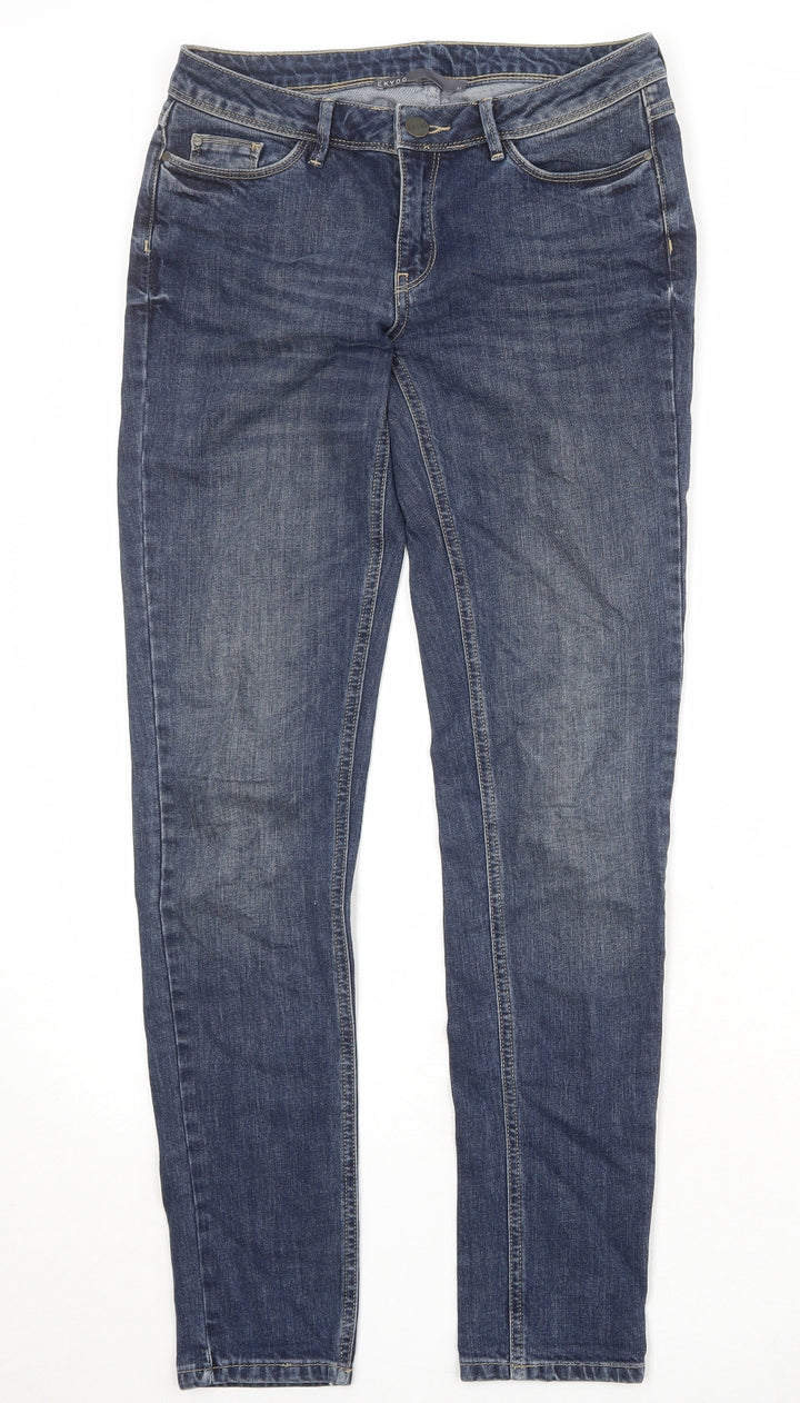 EKYOG Womens Blue Cotton Skinny Jeans Size 8 Regular Zip