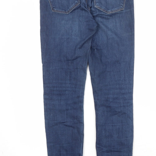 H&M Womens Blue Cotton Skinny Jeans Size 8 Regular Zip