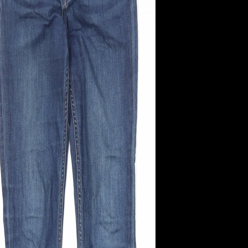 H&M Womens Blue Cotton Skinny Jeans Size 8 Regular Zip