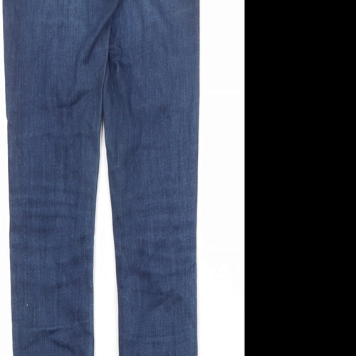 H&M Womens Blue Cotton Skinny Jeans Size 8 Regular Zip