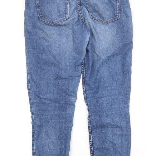 H&M Womens Blue Cotton Skinny Jeans Size 6 Regular Zip