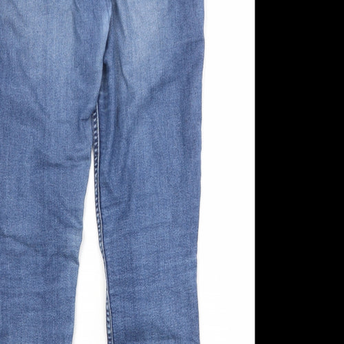 H&M Womens Blue Cotton Skinny Jeans Size 6 Regular Zip