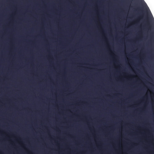 Peter Chr Mens Blue Linen Jacket Suit Jacket Size 46 Regular