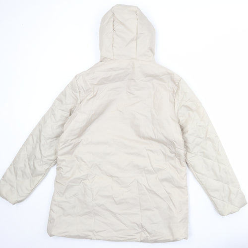 Anne de Lancay Womens Beige Puffer Jacket Jacket Size S Zip