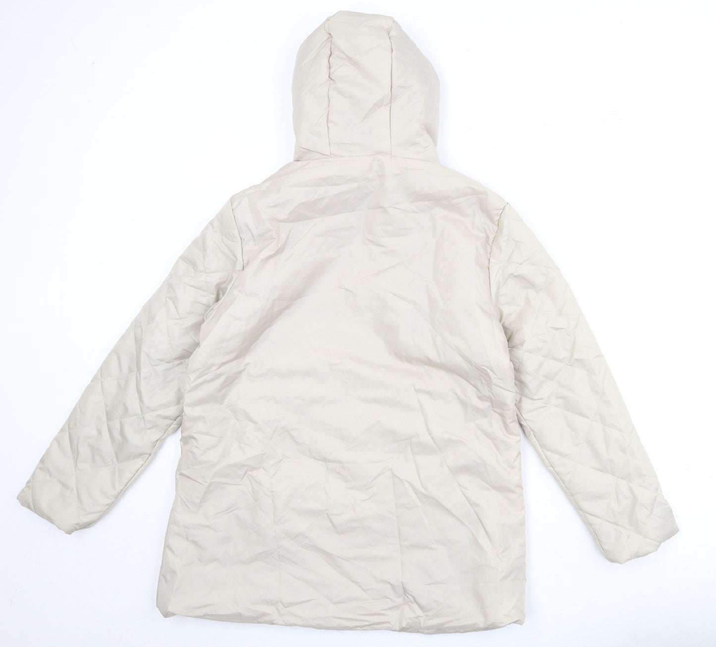 Anne de Lancay Womens Beige Puffer Jacket Jacket Size S Zip
