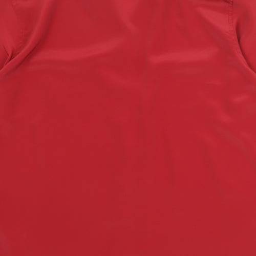Essentials Womens Red Polyester Basic Button-Up Size 10 Collared