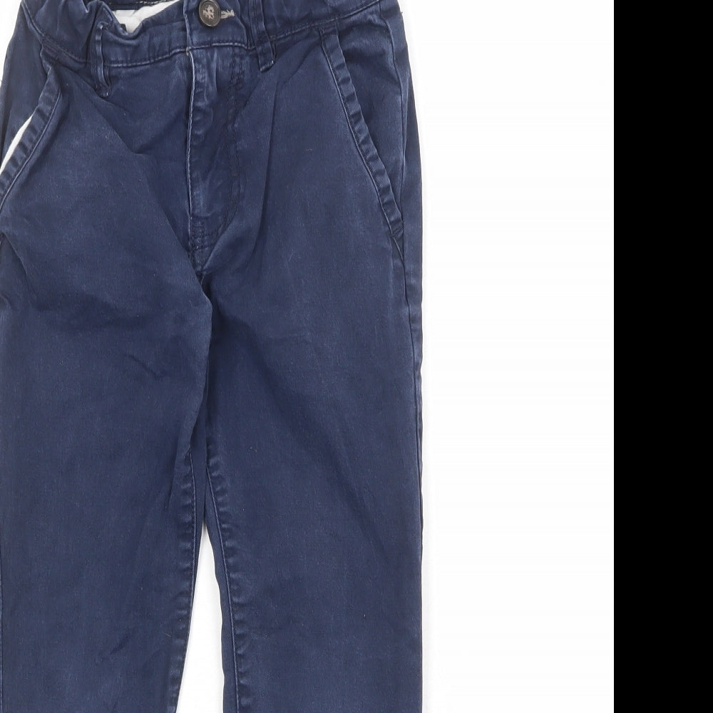 Gap Boys Blue Cotton Chino Trousers Size 8-9 Years Regular Zip